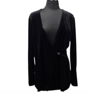 Vintage Black Velvet Blouse